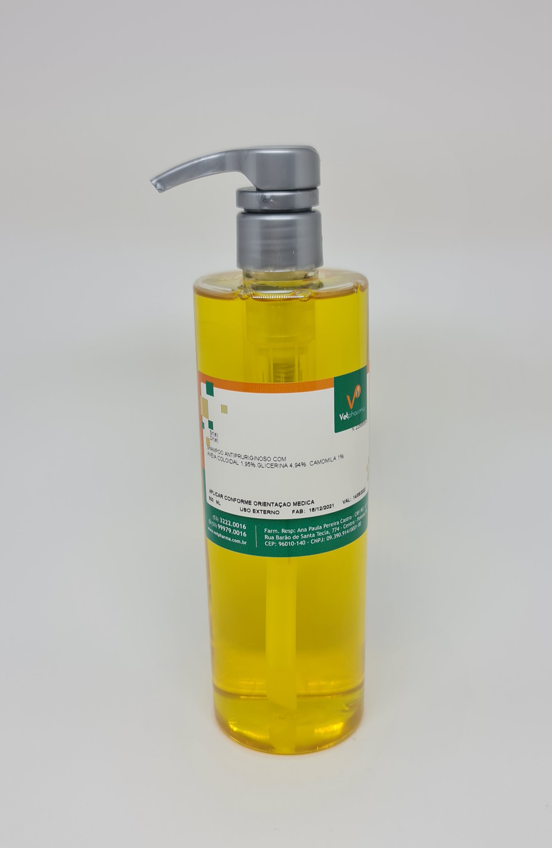 Shampoo Antipruriginoso com Aveia, Camomila e Glicerina 